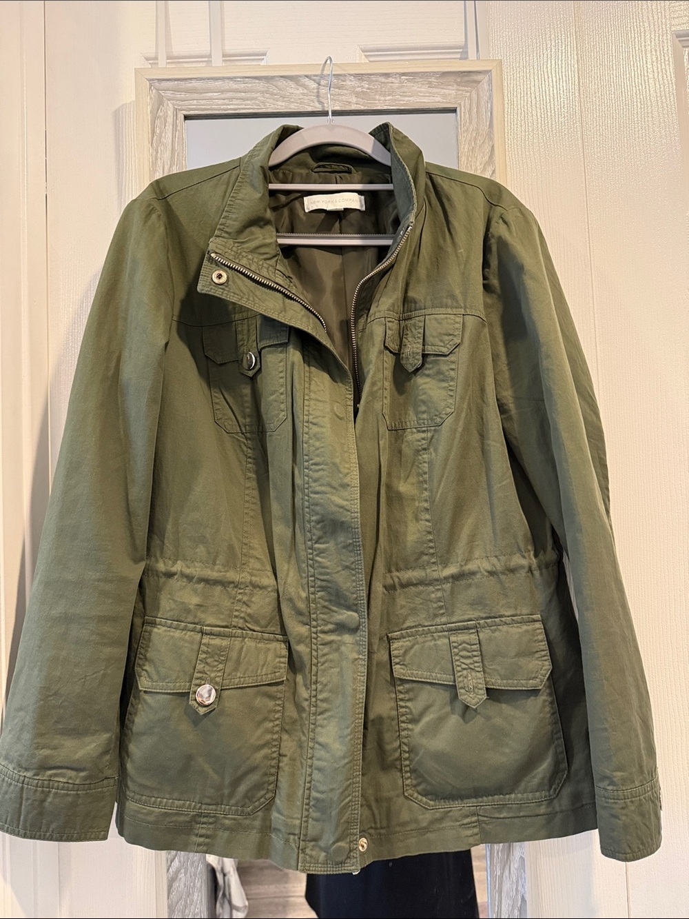 New York & Company Olive Green Utility Jacket - Casual Field Coat